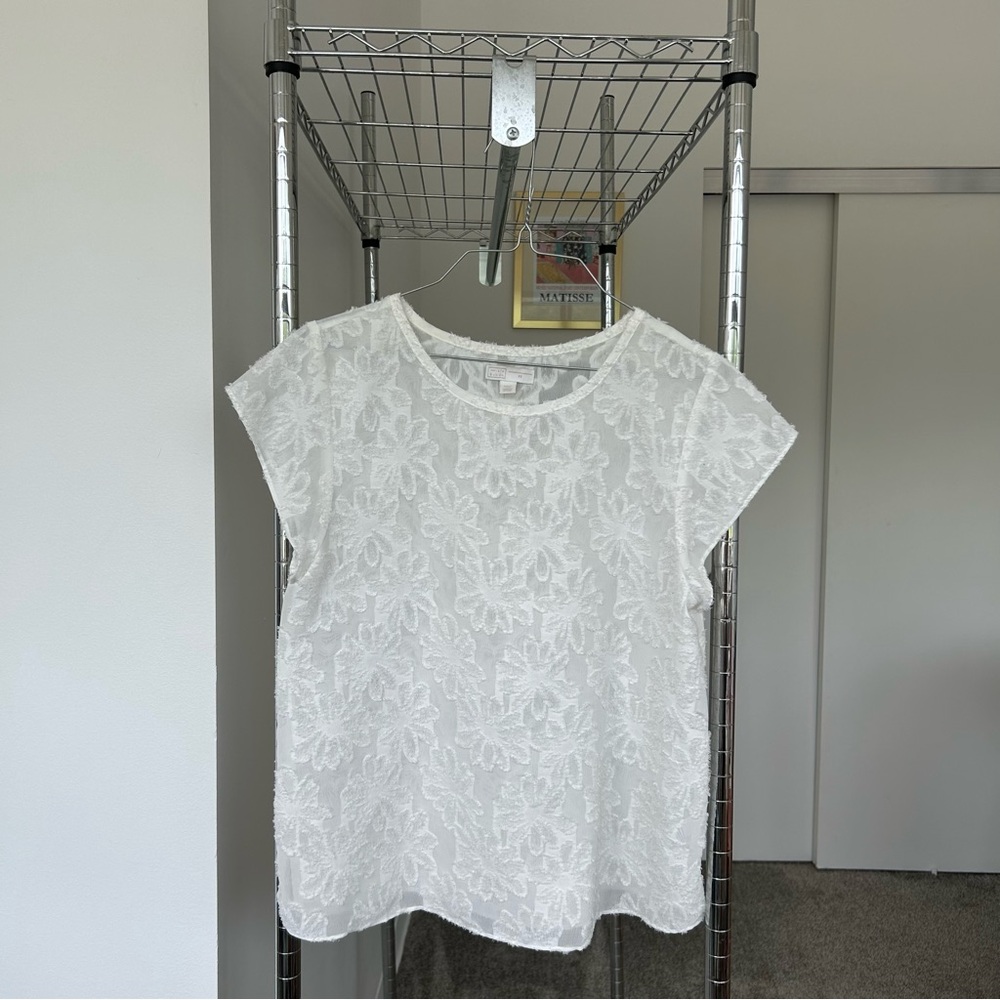14th & Union white sheer top